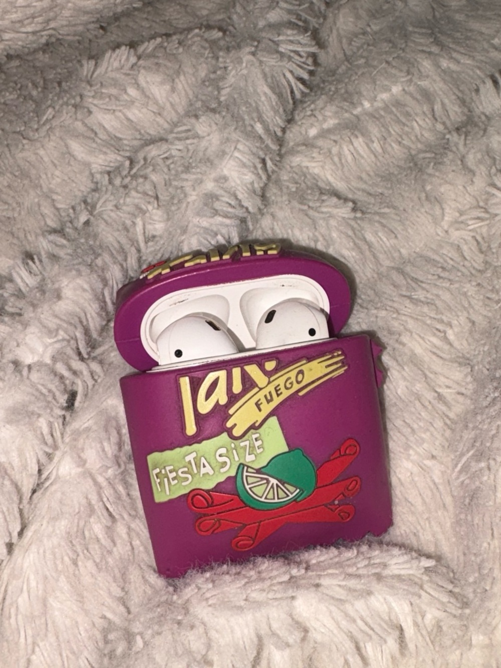 Apple AirPods Case - Purple with Green & Yellow Fiesta Graphic